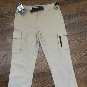 Men's Cotton Lined Adjustable Belted Cargo Pants NWT